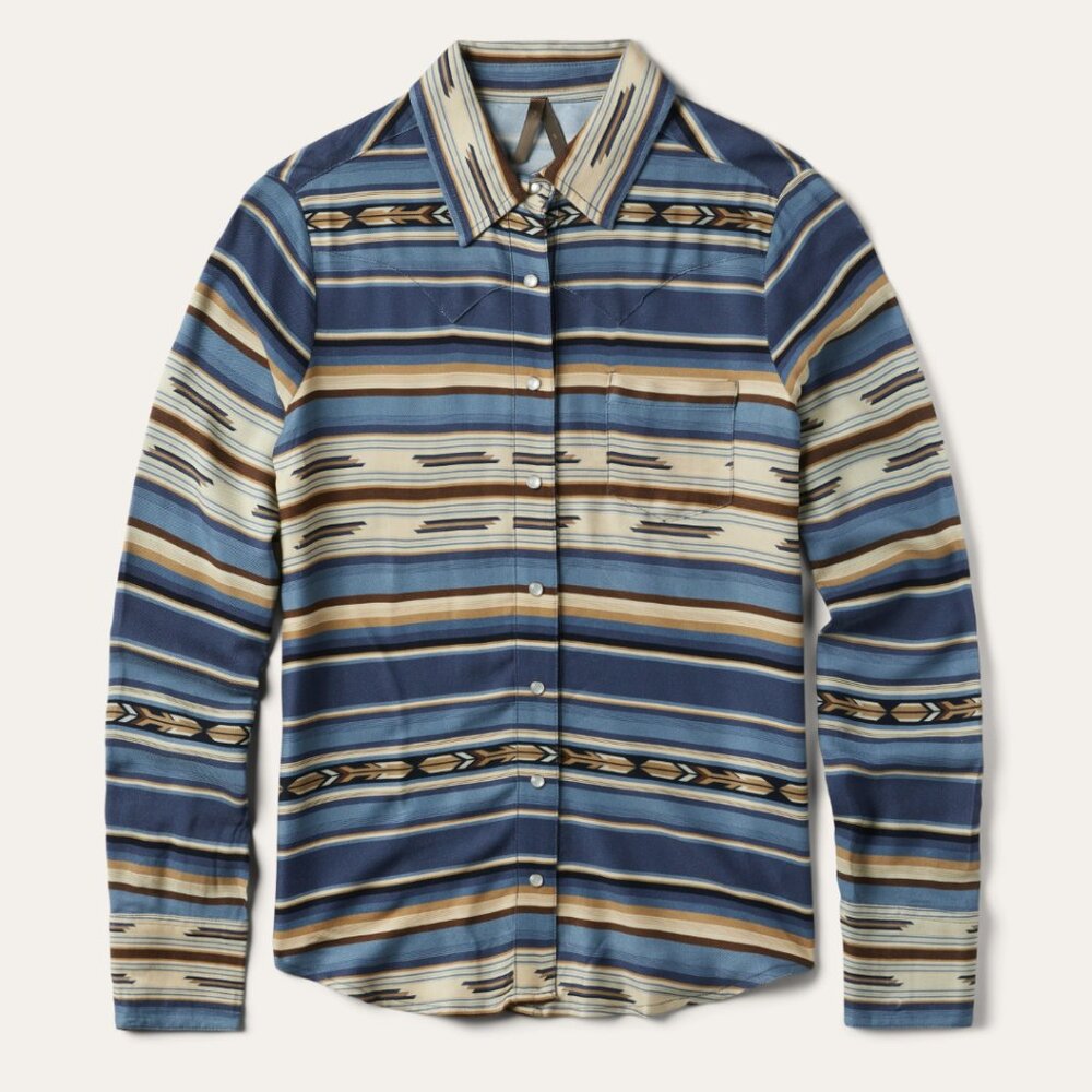 Stetson Serape Print Pearl Snap Long Sleeve Western Shirt Cowgirl Southwestern